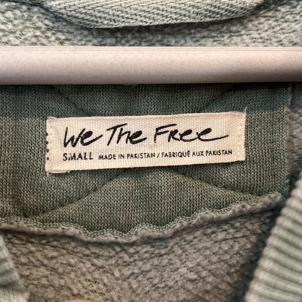 We The Free Sage Green bomber Style Sweatshirt - Picture 4 of 5